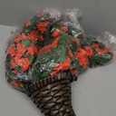 Artificial Fake Fall Hanging Flowers Plants Baskets for Outdoor Outside, Faux Silk Autumn Orange Daisy Mums Trailing Vines in Planter Realistic UV Resistant for Balcony Porch Decor