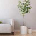 Artificial Eucalyptus Tree,6Ft Tall Fake Potted Tree Silk Faux Eucalyptus Tree with Plastic Nursery Pot, Artificial Plants for Home Office Indoor Decor