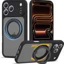 Compatible with iPhone 17 Pro Max Case with Magnetic Ring Stand [Compatible with Mag-Safe] [Military-Grade Protection] 17 Pro Max Phone Case 6.9",Black