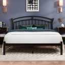 Queen Bed Frame, Black Metal Bed Frame with 12" Under-Bed Storage, Heavy Duty Steel Slat Support, No Box Spring Needed, Noise-Free, Easy Assembly