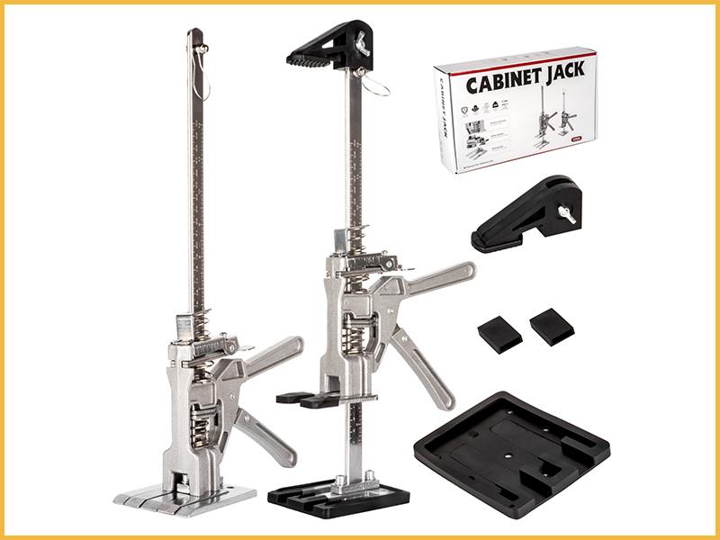 Labor Saving Arm Jack 2 Pack, 15.5 Inch Construction Jacks, Multi-functional Furniture Lifter Jacks for Installing Cabinets and Wall Tile Locator, Lift Height 10 In, Load Capacity 440 LB