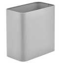 mDesign Small Metal 2.4 Gallon Trash Can Wastebasket Garbage Bin for Bathroom, Slim Rubbish Waste Trashcans Master/Guest Bath, Bedroom, Garage, Mirri Collection, Gray (23578MDBST)