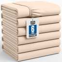 Utopia Bedding Twin Fitted Sheets - Bulk Pack of 6 Bottom Sheets - Soft Brushed Microfiber - Deep Pockets - Shrinkage & Fade Resistant - Easy Care (Beige)