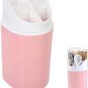 Utensil Drying Caddy, Kitchen Utensil Holder, Chopsticks Holder Drying Rack with Cover 4 Slots Cutlery Storage Organizer for Forks Spoons Cutlery Caddy Bin(Pink)