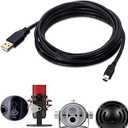 ienza 10-Ft Long PC Mac Computer USB Cable Cord Wire for HyperX Quadcast, Blue Yeti USB Mic Blackout & Snowball iCE (Please See Pictures & Read Description to Check Compatibility Before Buying)