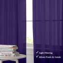 OWENIE Purple Sheer Curtains 96 Inch Length, Elegant Sheer Curtains for Bedroom, Window Voile Sheer Curtain Panels/Drapes/Treatment for Living Room, 2Pcs, Each 42" W x 96" L