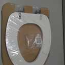 Mayfair Padded Toilet Seat with Chrome Hinges, Soft Vinyl over Wood Core Seat, Made in USA, Elongated, White
