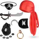 Pirate Costume for Kids 7PCS, Halloween Pirate Accessories Set for Boys Girls, Toddler Party Favors for Carnival Dress Up, Cosplay, Role Play Game
