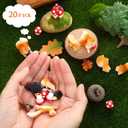 20Pcs Mini Resin Squirrel Figurines Miniature Squirrel Figures Tiny Fall Resin Squirrels Fairy Garden Accessories for Outdoor Landscape Garden Lawn Pot DIY Cake Decor