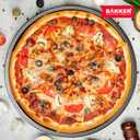 BAKKENMASTER Bakken Swiss Pizza Tray Set 3-Piece  Gray Coating, Non-Stick, Round Steel Pizza Pans - Dishwasher Safe, Premium Bakeware for Home Cooking