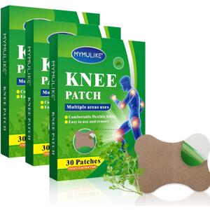 MYMULIKE Knee Patches, 90 Count Warming Herbal Plaster Patches, Long Lasting & Fast Acting Patches for Knee, Shoulder, Back, Neck, Waist