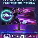 SANSUI 27 Inch Curved 160Hz Gaming Monitor, 1500R Curved Computer Gaming Monitor FHD 1080P, 4000:1, 110% sRGB, FPS/RTS, 1Ms MPRT|FreeSync|HDR|Low Blue Light|HDMI DP| VESA Support, HDMI Cable Incl.