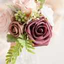 Ling's moment Dusty Rose Wedding Centerpieces Flowers Mini Bridesmaid Bouquets Set of 6 Pink Pre-Made Small Floral Wedding Table Floral Centerpieces (Dusty Rose)