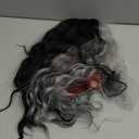 WECAN Black Red Gray Wig 28 Inches Long Black Red Wavy Wigs For Women Synthetic Hair Replacement Wigs Halloween Cosplay Daily Party Heat-Resistant Fiber Wig black/red/gray