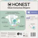 The Honest Company Comfort Dry Disposable Daytime Diapers for Sensitive Skin, Hypoallergenic, Above It All + All the Alpacas, Club Box Size Newborn 72 Count