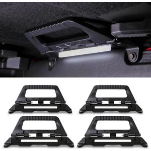 Front Rear Grab Handles with LED Lights Compatible with Ford Bronco 4 Door 2025 2024 2023 2022 2021, Aluminum Grip Handle Dome Lamp Interior Accessories