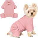 Dog Sweaters for Small Dogs Winter Dog Pajamas Sized Dogs Boy Girl Fleece Pet Clothes Puppy Outfit 4 Legs Jumpsuits for Chihuahua Yorkie Cat Apparel (Pink, Small) (Small (Chest 15in ))
