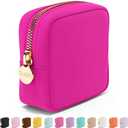 Embla Makeup Bag Travel Cosmetics Pouch and Toiletry Bag, Nylon Zipper Pouch Purse, Cute Make Up Organizer Storage Tote for Women Girls, Waterproof Travel Skincare Case, Small Makeup Bags, Fuchsia (Mini)