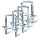 Mellewell 4 Sets M8 Square U Bolts, U Bolts 35mm (1.38") Width 80mm (3.15") Length, Zinc Plated Carbon Steel U Bolt with Nuts, Plate and Washers (35 x 80mm)