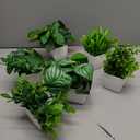 6 x Der Rose 6 Pack Fake Plants Small Artificial Potted Plants Faux Plants for Home Office Desk Bathroom Aesthetic Farmhouse Room Decor Indoor