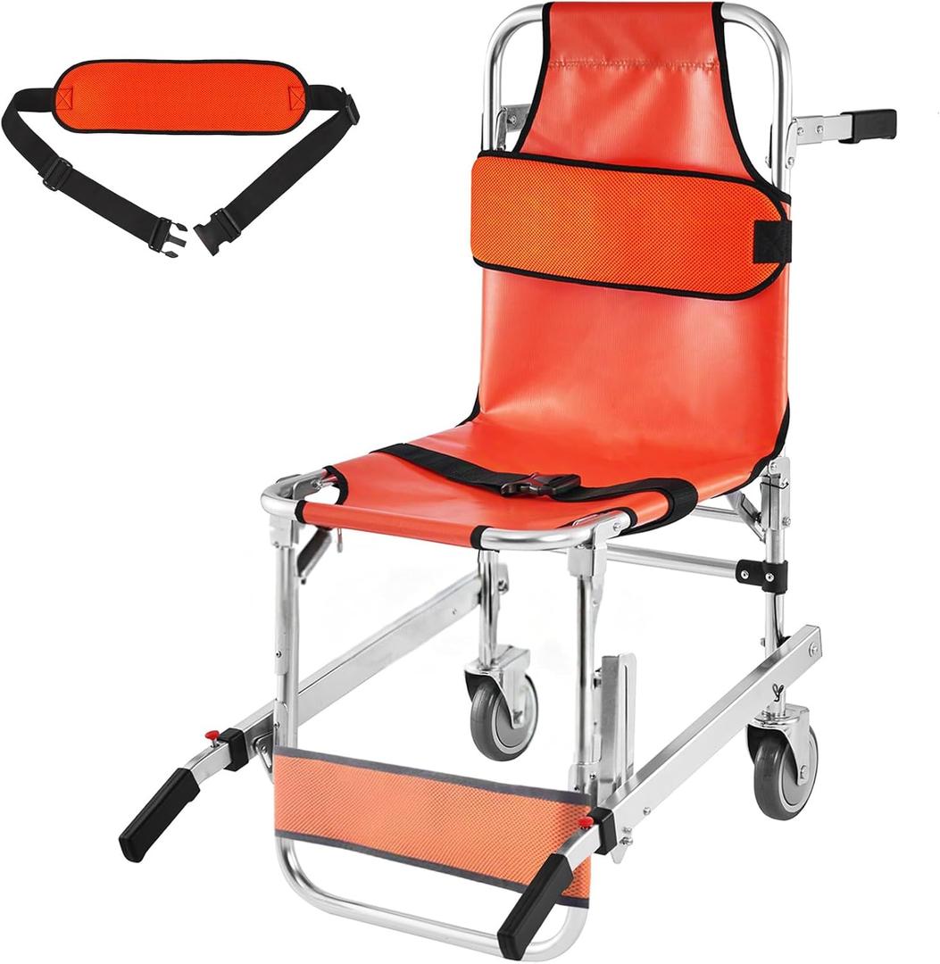 Portable Stair Stretcher Chair with 2 Wheels, Elderly Stair Chairs with Safety Belt, Chair to Carry Elderly Up Stairs for Home Use, Outdoor Transportation Stair Chair Lift 1