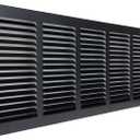 Fits 30x8 Duct Opening | Steel Baseboard Return Air Grille by Handua | Vent Cover Grill | 7/8" Margin Turnback [Depth] to Fit Baseboard | Black | Outer Dimensions: 31.75"W X 9.75 "H