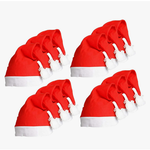 The Dreidel Company Red Christmas Santa Clause Hat, Xmas Hat for Unisex Adults and Kids, Festive Party, 18"