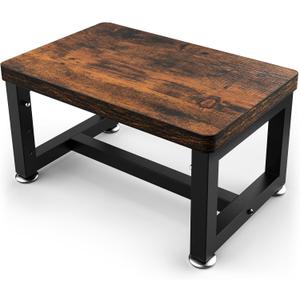 Step Stool, Height-Adjustable Wooden Step Ladder Foot Stool Small Kitchen Stool Helper for Toddler Adults, Ladder Chair for Home Bedside