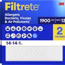 Filtrete 14x14x1 Air Filter, MERV 13 MPR 1900, Allergens, Bacteria, Viruses & Air Pollutants, 3-Month AC/Furnace Filters, Cleaner Air Reliable Airflow, 2 HVAC Filters(Act Size 13.81x13.81x0.78 in)
