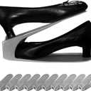 One-Piece Shoe Slot Organizer 10 Pack, Space-Saving Stackers for Closet, Entryway & Shoe Rack | No Assembly Needed (Gray)
