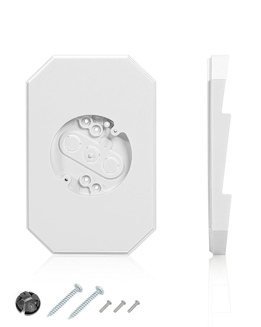 Siding Light Mounting Block, 8141DBL Vinyl Siding Mounting Block with Built-in Electrical Box, Outdoor Mounting Plate kit for 1/2 inch Double, White, 1 Pack