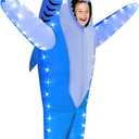 anroog Inflatable Shark Costume Kids with LED Lights Halloween Blow Up Lighted Shark Costumes for Boys Girls Party Cosplay (Blue)