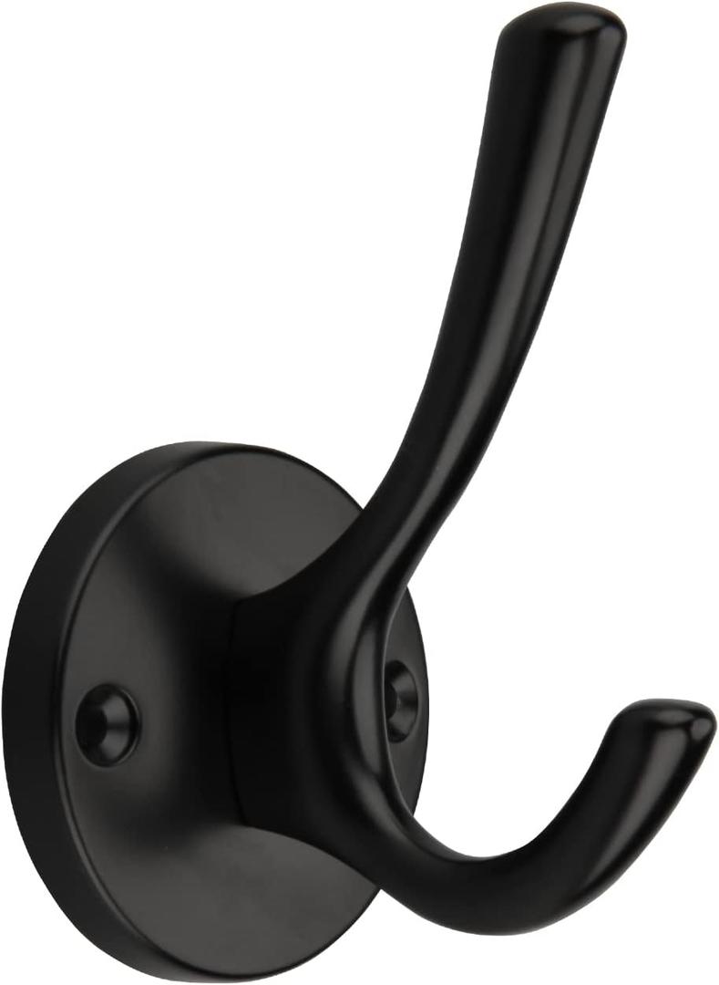 TUNNY 3 Pack Round Coat Towel Hooks - Matte Black Coat Hooks for Hanging Coats Towel Hooks for Bathroom Wall Mounted Zinc Alloy Bath Towel Hooks Robe Clothes Hook Holder Heavy Duty Wall Hooks