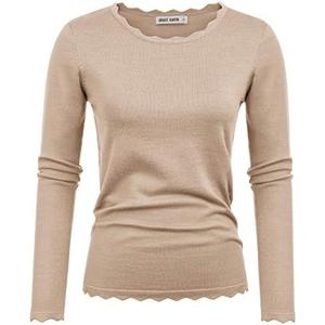 GRACE KARIN Women's High Stretchy Long Sleeve Pullover Sweater Blouse Top, L