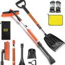 7 in 1 Snow Shovel & Snow Brush Kit, 47.2" Ice Scrapers & Snow Shovel Kit, Car and 360 Pivoting Car Scraper Snow, 7 in 1 Extendable Snow Brush with Foam Grip Glove.