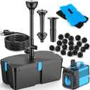 Pond Filter with Fountain Pump Kits, 660GPH Pond Pump and Filter Kit with 50W Submersible Water Pump, Pond Filters for Outdoor Ponds Clean Koi Pond Filter