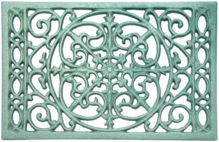 Sumnacon Cast Iron Trivet,9.6 x 6.3 Inch Metal Trivets with Rubber Feets,Heat Resistant Iron Trivets for Hot Dish Pot Pan Plate Teapot,Rustic Trivet Cast Iron for Kitchen Cooktop Dining Table, Green