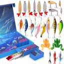 Advent Calendar Fishing Christmas Countdown - 24 Days Fishing Lures Set for Fisher Adult Men - 2025 Xmas Surprise Gift for Father, Grandpa