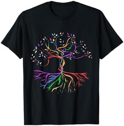 Tree Life Rainbow LGBT Cool Gay Pride Flag Ally T-Shirt XL