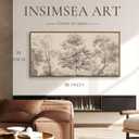 InSimSea Extra Large Framed Vintage Wall Art, Sketch Tree Prints,24x48inch