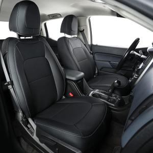LUCKYMAN CLUB 2 Front Chevy Colorado Seat Covers, fit for 2015-2022 Colorado Crew Cab Z71 LT ZR2 Work Truck with Faux Leather (Black 2 pcs) LUCKYMAN CLUB 2 Front Chevy Colorado Seat Covers, fit for 2015-2022 Colorado Crew Cab Z71 LT ZR2 Work Truck with Faux Leather (Black 2 pcs)