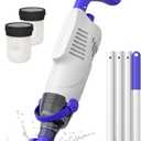 Little Shark Pool Vacuum for Above Ground Pool, Hot Tub Vacuum with a 60w Motor,18 Gal/Min Powerful Suction, Compact & Light Pool Vacuum with 5000mAh Battery, 1h Running Time (white)