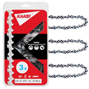 KAKEI 8 Inch Chainsaw Chain 3/8" LP Pitch .043" Gauge 33 Drive Links Fits Ryobi P4361, P5452, Greenworks 20142, Milwaukee M18 FUEL 3004, Poulan 810 EPT, Worx WG349 and More (3 Chains) - Semi Chisel