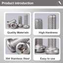 #10-24x3/4 Pan Head Machine Screws, 304 Stainless Steel 18-8 Screw, Phillips Drive, Fully Threaded, Bright Finish, Pack of 20