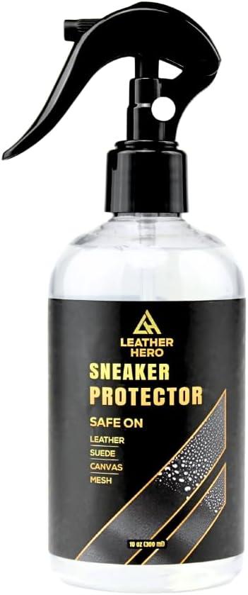 Leather Hero Shoe Protector Spray  White Shoe Protector Spray Waterproof and Stain Repellent  Safe for Leather, Suede, Nubuck, Canvas, Mesh, and Fabric  Sneaker Protector Spray  10.7oz