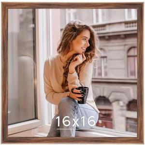 16x16 Wood Frame Brown, Rustic Natural Wooden 16x16in Poster Picture Frame, Distressed 16 x 16inch Woodgrain Gallery Photo Frame with HD Plexiglass, Horizontal Vertical Wall Mounting Display 1pcs 16x16 Wood Frame Brown, Rustic Natural Wooden 16x16in Poster Picture Frame, Distressed 16 x 16inch Woodgrain Gallery Photo Frame with HD Plexiglass, Horizontal Vertical Wall Mounting Display 1pcs