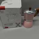 Coffee Maker Stovetop Espresso Maker 6 Cup Aluminum Moka Pot Percolator 10oz 300ml Easy Brewing for Electric Ceramic Stoves Home Camping Italian Cuban Caf Classic Pink