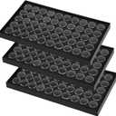Geelin 3 Pcs Gem Display 150 Case Gem Jars Small Size 14.7" x 8.1" x 0.98" Black Tray Foam Sheet Gemstones Storage Jars with Lids Insert Trays for Collectibles Jewelry Coins and Gemstone Storage