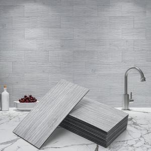 Art3d 102-Piece Peel and Stick Tile Backsplash for Kitchen Bathroom, 3in. 6in. Stick on Subway Tile White-Washed Wood Plank