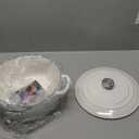 Dutch Ovens Enameled Cast Iron Covered 5.5 Quart Dutch Oven with Dual Handle for Bread Baking, White